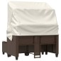 vidaXL Gartensofa 2-Sitzer mit Dach und Hockern Braun Poly Rattan vidaXL Gartensofa 2-Sitzer mit Dach und Hockern Braun Poly Rattan