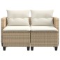 vidaXL Gartensofa 2-Sitzer mit Hockern Beige Poly Rattan vidaXL Gartensofa 2-Sitzer mit Hockern Beige Poly Rattan