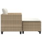 vidaXL Gartensofa 2-Sitzer mit Hockern Beige Poly Rattan vidaXL Gartensofa 2-Sitzer mit Hockern Beige Poly Rattan
