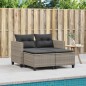 vidaXL Gartensofa 2-Sitzer mit Hockern Hellgrau Poly Rattan vidaXL Gartensofa 2-Sitzer mit Hockern Hellgrau Poly Rattan