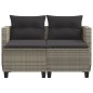 vidaXL Gartensofa 2-Sitzer mit Hockern Hellgrau Poly Rattan vidaXL Gartensofa 2-Sitzer mit Hockern Hellgrau Poly Rattan