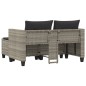 vidaXL Gartensofa 2-Sitzer mit Hockern Hellgrau Poly Rattan vidaXL Gartensofa 2-Sitzer mit Hockern Hellgrau Poly Rattan