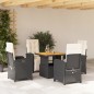 vidaXL 5-tlg. Garten-Essgruppe mit Kissen Schwarz Poly Rattan vidaXL 5-tlg. Garten-Essgruppe mit Kissen Schwarz Poly Rattan