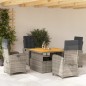 vidaXL 5-tlg. Garten-Essgruppe mit Kissen Grau Poly Rattan vidaXL 5-tlg. Garten-Essgruppe mit Kissen Grau Poly Rattan
