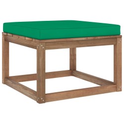 Outdoor-Fußhocker mit Kissen in Grün