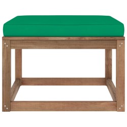 Outdoor-Fußhocker mit Kissen in Grün