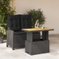 vidaXL 2-tlg. Garten-Essgruppe mit Kissen Schwarz Poly Rattan vidaXL 2-tlg. Garten-Essgruppe mit Kissen Schwarz Poly Rattan