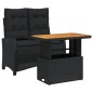 vidaXL 2-tlg. Garten-Essgruppe mit Kissen Schwarz Poly Rattan vidaXL 2-tlg. Garten-Essgruppe mit Kissen Schwarz Poly Rattan