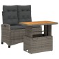 vidaXL 2-tlg. Garten-Essgruppe mit Kissen Grau Poly Rattan vidaXL 2-tlg. Garten-Essgruppe mit Kissen Grau Poly Rattan