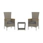 vidaXL 3-tlg. Garten-Essgruppe mit Kissen Grau Poly Rattan vidaXL 3-tlg. Garten-Essgruppe mit Kissen Grau Poly Rattan