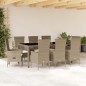 vidaXL 9-tlg. Garten-Essgruppe mit Kissen Beige Poly Rattan vidaXL 9-tlg. Garten-Essgruppe mit Kissen Beige Poly Rattan