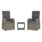 vidaXL 3-tlg. Garten-Essgruppe mit Kissen Grau Poly Rattan vidaXL 3-tlg. Garten-Essgruppe mit Kissen Grau Poly Rattan