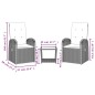 vidaXL 3-tlg. Garten-Essgruppe mit Kissen Grau Poly Rattan vidaXL 3-tlg. Garten-Essgruppe mit Kissen Grau Poly Rattan