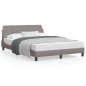 vidaXL Bettgestell mit Kopfteil Taupe 140x190 cm Stoff vidaXL Bettgestell mit Kopfteil Taupe 140x190 cm Stoff