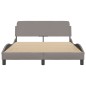 vidaXL Bettgestell mit Kopfteil Taupe 140x190 cm Stoff vidaXL Bettgestell mit Kopfteil Taupe 140x190 cm Stoff