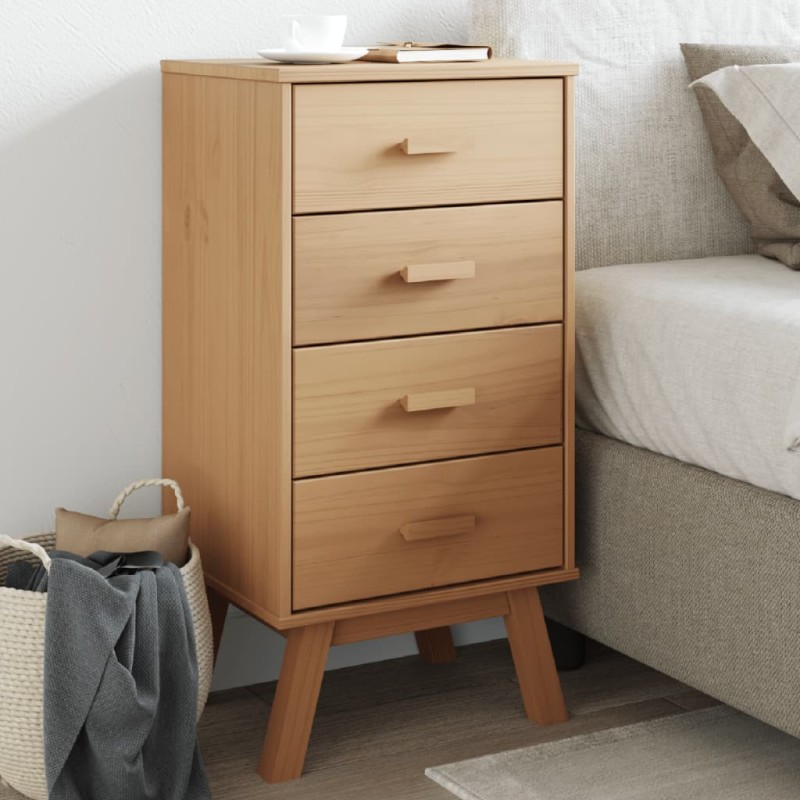 vidaXL Nachttisch OLDEN Braun Massivholz Kiefer vidaXL Nachttisch OLDEN Braun Massivholz Kiefer