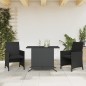 vidaXL 3-tlg. Bistro-Set mit Kissen Schwarz Poly Rattan vidaXL 3-tlg. Bistro-Set mit Kissen Schwarz Poly Rattan