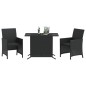 vidaXL 3-tlg. Bistro-Set mit Kissen Schwarz Poly Rattan vidaXL 3-tlg. Bistro-Set mit Kissen Schwarz Poly Rattan