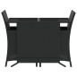 vidaXL 3-tlg. Bistro-Set mit Kissen Schwarz Poly Rattan vidaXL 3-tlg. Bistro-Set mit Kissen Schwarz Poly Rattan