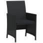 vidaXL 3-tlg. Bistro-Set mit Kissen Schwarz Poly Rattan vidaXL 3-tlg. Bistro-Set mit Kissen Schwarz Poly Rattan