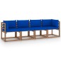 Garten-Palettensofa 4-Sitzer mit Kissen Kiefernholz Garten-Palettensofa 4-Sitzer mit Kissen Kiefernholz