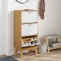 vidaXL Schuhschrank OLDEN Weiß und Braun 55x35x120cm Massivholz Kiefer vidaXL Schuhschrank OLDEN Weiß und Braun 55x35x120cm Massivholz Kiefer
