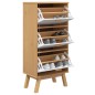 vidaXL Schuhschrank OLDEN Weiß und Braun 55x35x120cm Massivholz Kiefer vidaXL Schuhschrank OLDEN Weiß und Braun 55x35x120cm Massivholz Kiefer