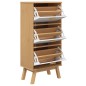 vidaXL Schuhschrank OLDEN Weiß und Braun 55x35x120cm Massivholz Kiefer vidaXL Schuhschrank OLDEN Weiß und Braun 55x35x120cm Massivholz Kiefer