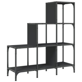vidaXL Bücherregal Schwarz 92x30x102 cm Holzwerkstoff und Metall