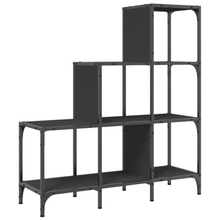 vidaXL Bücherregal Schwarz 92x30x102 cm Holzwerkstoff und Metall