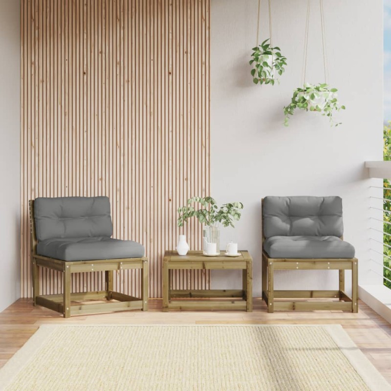 vidaXL Gartensofas mit Kissen 2 Stk. Kiefernholz Imprägniert vidaXL Gartensofas mit Kissen 2 Stk. Kiefernholz Imprägniert