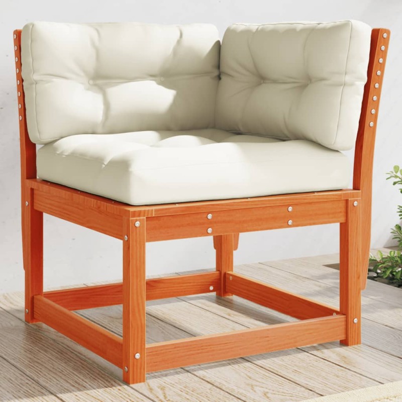 vidaXL Garten-Ecksofa mit Kissen Wachsbraun Massivholz Kiefer vidaXL Garten-Ecksofa mit Kissen Wachsbraun Massivholz Kiefer