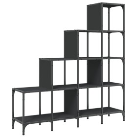 vidaXL Bücherregal Schwarz 122x30x132 cm Holzwerkstoff und Metall