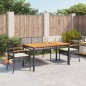 vidaXL 4-tlg. Garten-Essgruppe mit Kissen Schwarz Poly Rattan vidaXL 4-tlg. Garten-Essgruppe mit Kissen Schwarz Poly Rattan
