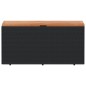vidaXL Gartentruhe Schwarz 110x50x54 cm Poly Rattan Akazienholz vidaXL Gartentruhe Schwarz 110x50x54 cm Poly Rattan Akazienholz