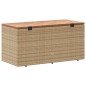 vidaXL Gartentruhe Beige 110x50x54 cm Poly Rattan Akazienholz vidaXL Gartentruhe Beige 110x50x54 cm Poly Rattan Akazienholz