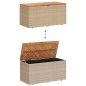 vidaXL Gartentruhe Beige 110x50x54 cm Poly Rattan Akazienholz vidaXL Gartentruhe Beige 110x50x54 cm Poly Rattan Akazienholz