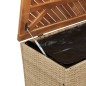 vidaXL Gartentruhe Beige 110x50x54 cm Poly Rattan Akazienholz vidaXL Gartentruhe Beige 110x50x54 cm Poly Rattan Akazienholz