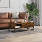 vidaXL Couchtisch Räuchereiche 100x50x35 cm Holzwerkstoff und Metall vidaXL Couchtisch Räuchereiche 100x50x35 cm Holzwerkstoff und Metall