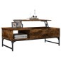 vidaXL Couchtisch Räuchereiche 100x50x35 cm Holzwerkstoff und Metall vidaXL Couchtisch Räuchereiche 100x50x35 cm Holzwerkstoff und Metall