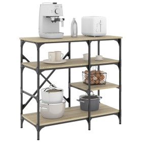 vidaXL Bäckerregal Sonoma-Eiche 90x40x84 cm Holzwerkstoff und Metall