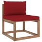 3-tlg. Garten-Lounge-Set aus Paletten mit Kissen Kiefernholz 3-tlg. Garten-Lounge-Set aus Paletten mit Kissen Kiefernholz