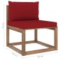 3-tlg. Garten-Lounge-Set aus Paletten mit Kissen Kiefernholz 3-tlg. Garten-Lounge-Set aus Paletten mit Kissen Kiefernholz