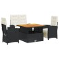 vidaXL 4-tlg. Garten-Essgruppe mit Kissen Schwarz Poly Rattan vidaXL 4-tlg. Garten-Essgruppe mit Kissen Schwarz Poly Rattan
