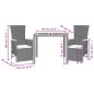 vidaXL 3-tlg. Garten-Essgruppe mit Kissen Schwarz Poly Rattan vidaXL 3-tlg. Garten-Essgruppe mit Kissen Schwarz Poly Rattan