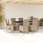vidaXL 7-tlg. Garten-Essgruppe mit Kissen Beige Poly Rattan vidaXL 7-tlg. Garten-Essgruppe mit Kissen Beige Poly Rattan