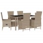 vidaXL 7-tlg. Garten-Essgruppe mit Kissen Beige Poly Rattan vidaXL 7-tlg. Garten-Essgruppe mit Kissen Beige Poly Rattan