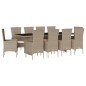 vidaXL 7-tlg. Garten-Essgruppe mit Kissen Beige Poly Rattan vidaXL 7-tlg. Garten-Essgruppe mit Kissen Beige Poly Rattan
