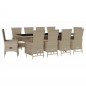 vidaXL 11-tlg. Garten-Essgruppe mit Kissen Beige Poly Rattan vidaXL 11-tlg. Garten-Essgruppe mit Kissen Beige Poly Rattan