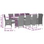 vidaXL 11-tlg. Garten-Essgruppe mit Kissen Beige Poly Rattan vidaXL 11-tlg. Garten-Essgruppe mit Kissen Beige Poly Rattan